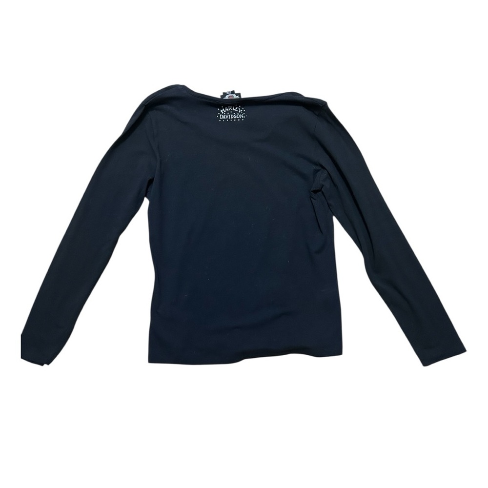 Harley-Davidson Navy Long Sleeve Tee with Skull Motif - Picture 2 of 7